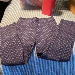 CLOSET CLEAN-OUT Erica Taylor Jacquard Slim Stretch Ankle Pants, Navy Blue, MED